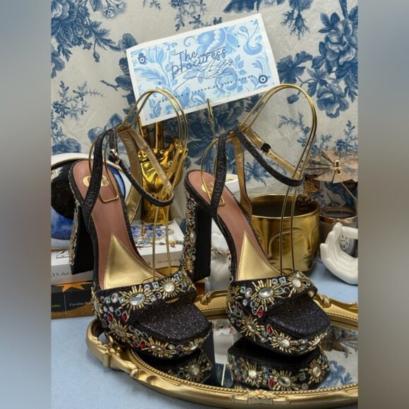 🆕 GB GIANNI BINI 🧿 NWOB Enchant-Ment Bead Embellished Platform Sandals, Sz 7.5 - Picture 2 of 16